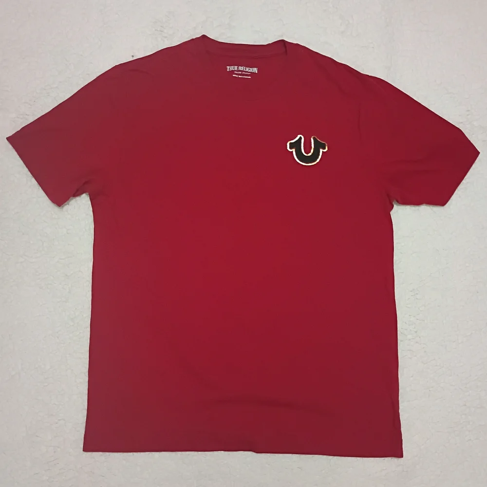 True Religion Red & Gold Leaf Buddha T-shirt - Picture 2 of 5
